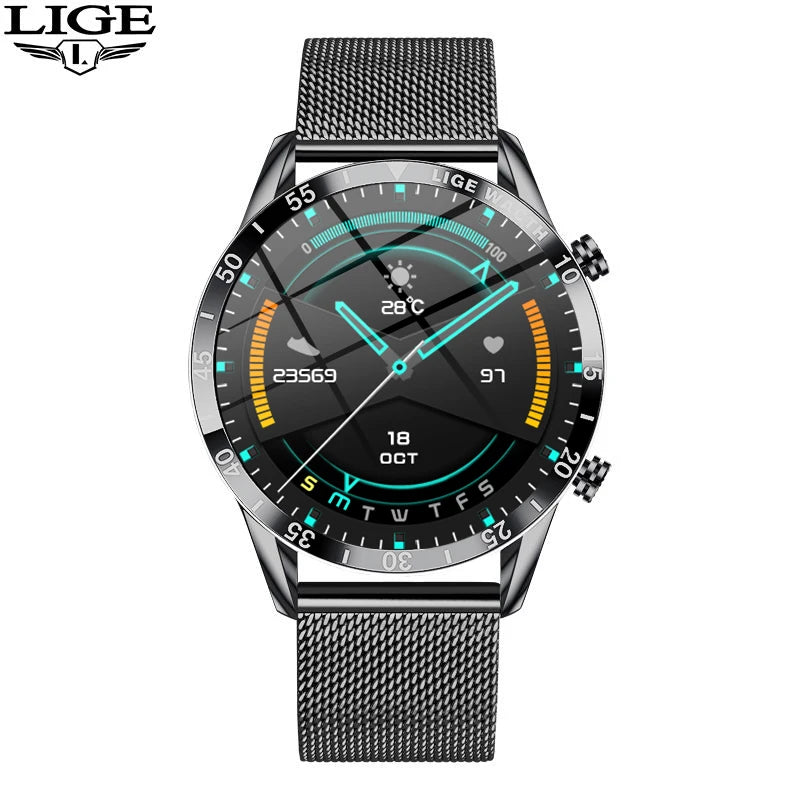 LIGE Fashion Smart Watch Male Fitness Tracker Heart Rate Sleep Monitoring IP67 Waterproof Calling Men Smartwatch For Android IOS