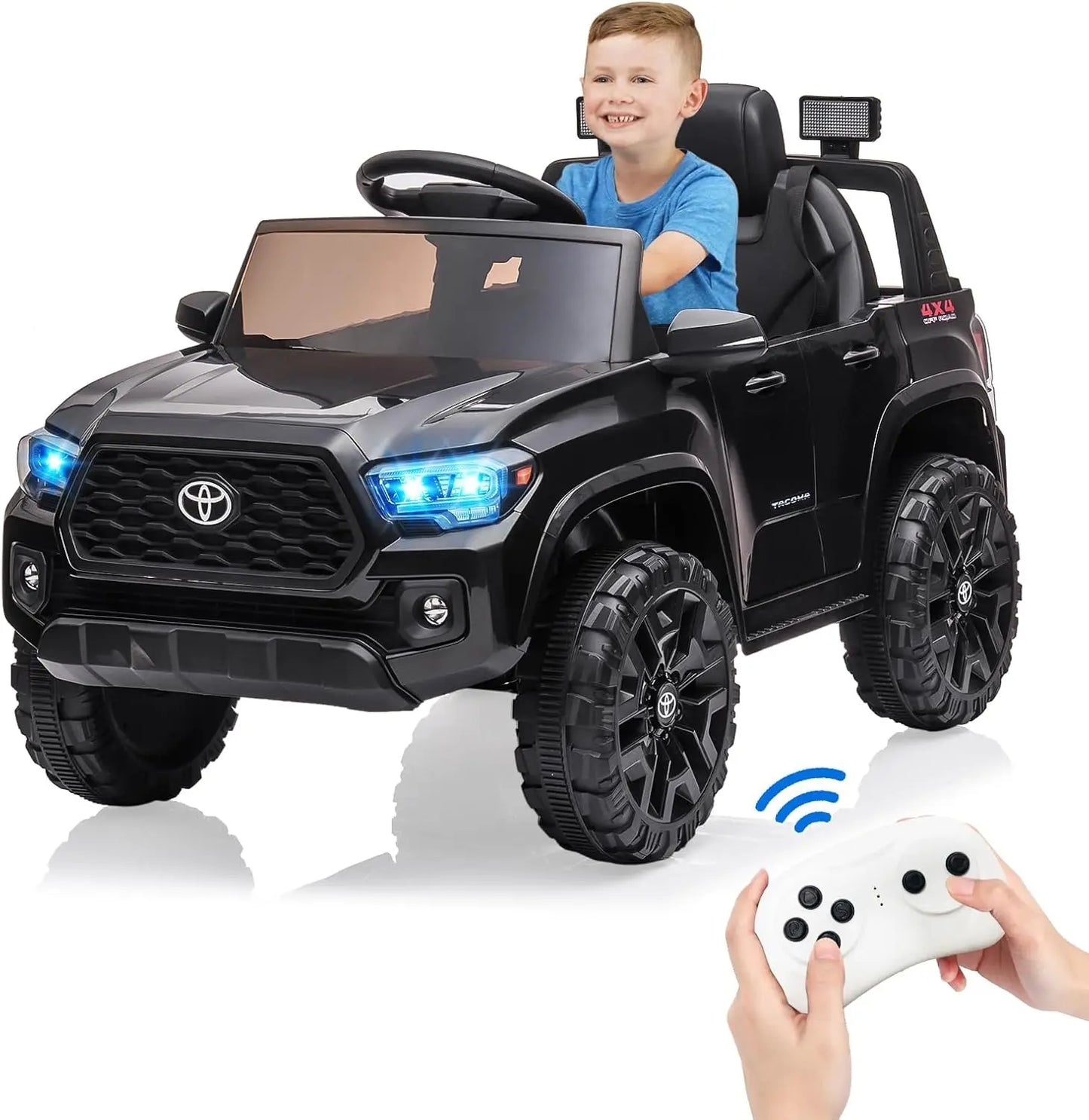 12V Kids Ride on Truck Electric Vehicle Toy with Remote Control, Spring Suspension Safety Belt, Soft Start, LED Light, 3 Speeds