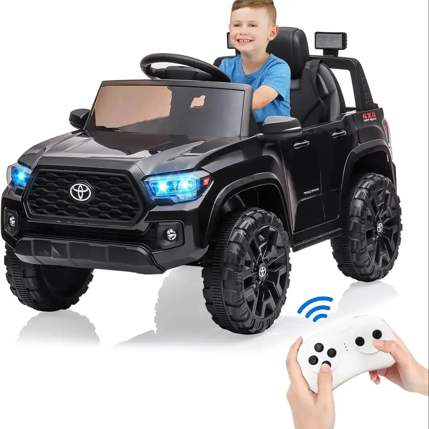 12V Kids Ride on Truck Electric Vehicle Toy with Remote Control, Spring Suspension Safety Belt, Soft Start, LED Light, 3 Speeds