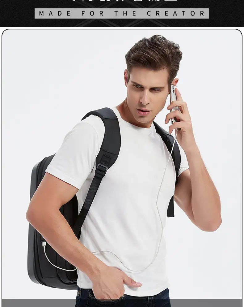 Fashion Men's Backpack Large Capacity Business Laptop Bag Usb Waterproof Suitcase Wholesale Multifunctional Hard Shell Bag