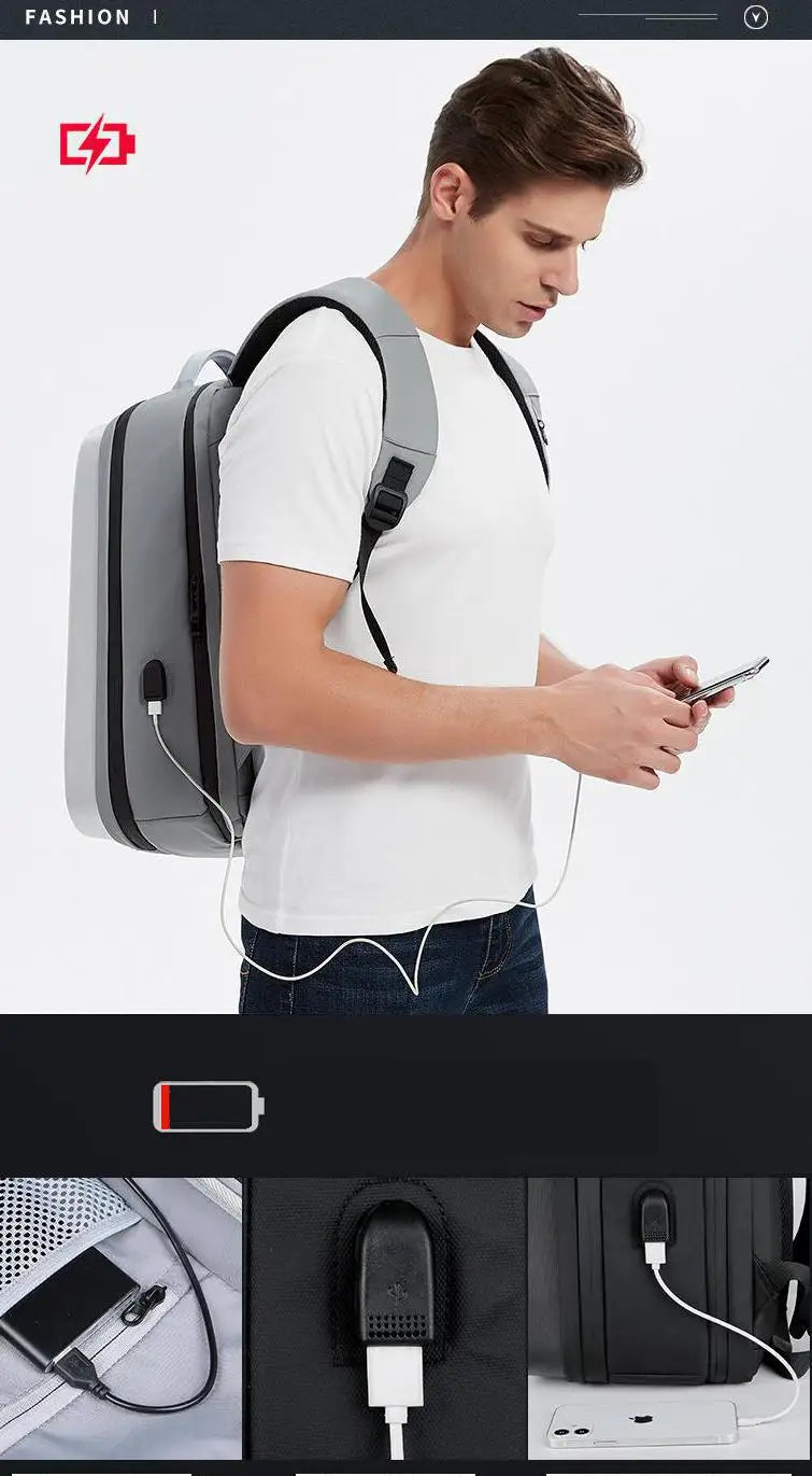 Fashion Men's Backpack Large Capacity Business Laptop Bag Usb Waterproof Suitcase Wholesale Multifunctional Hard Shell Bag