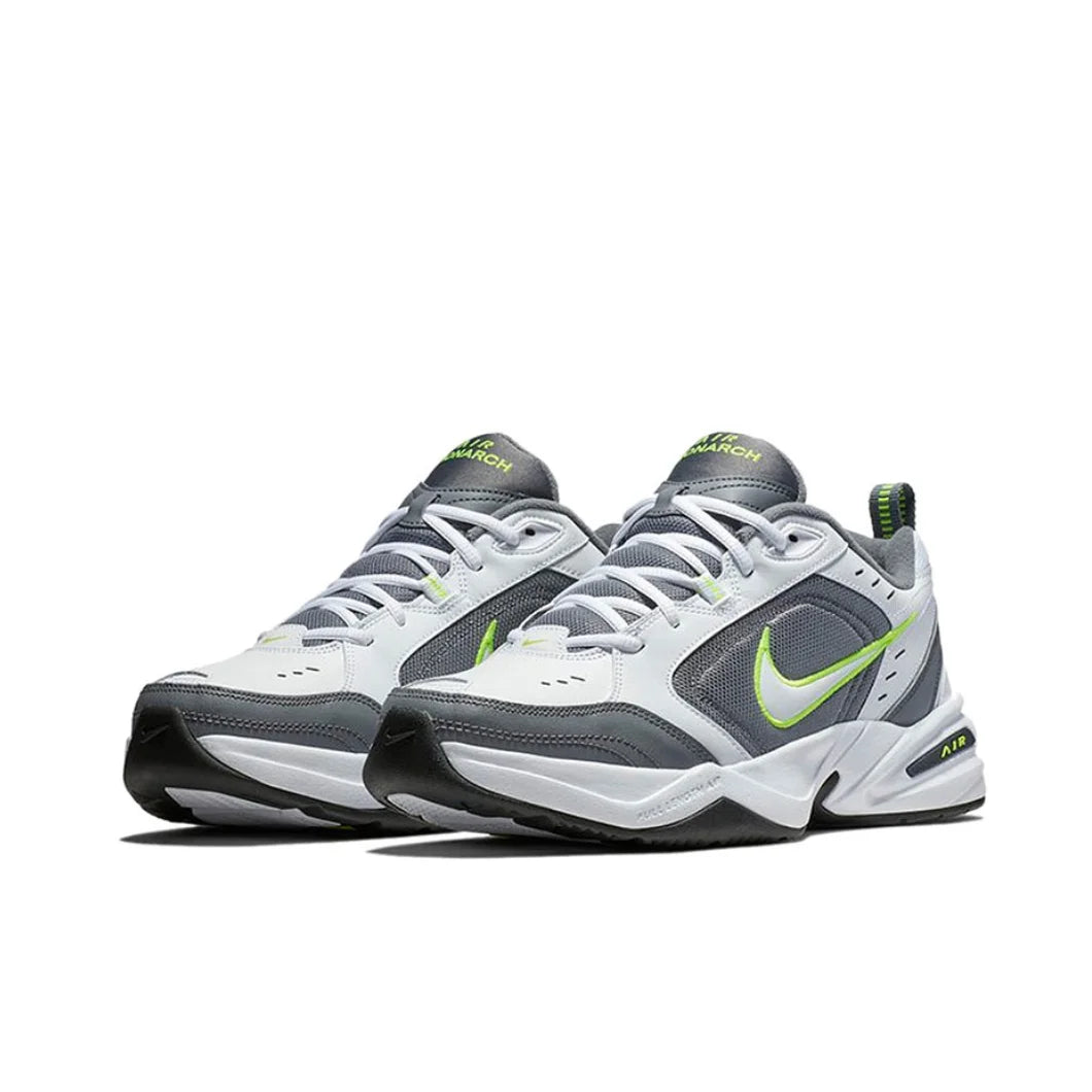 Nike Air Monarch 4 Low Men's and Women's Sneakers Classic Retro Casual clunky shoes Cushioned comfort Sneakers White&Silver