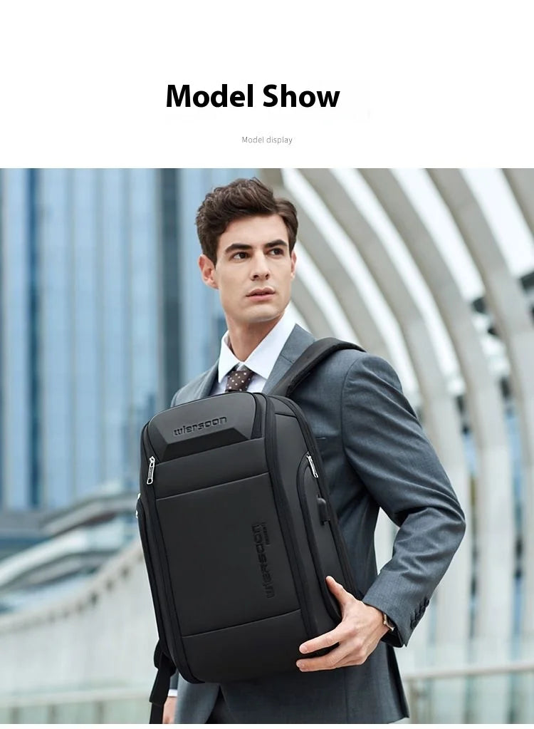 wiersoon Business Backpack For Men Waterproof Backpack Large Capacity Business  Multifunctional Password Anti-theft Laptop Bag