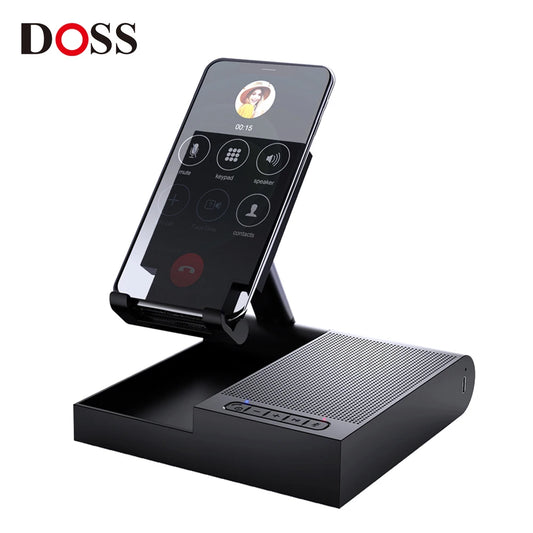 DOSS Wireless Bluetooth Speaker Cell Phone Stand 15W Wireless Charger 8H Playtime Anti-Slip Base Support Adjustable Phone Holder