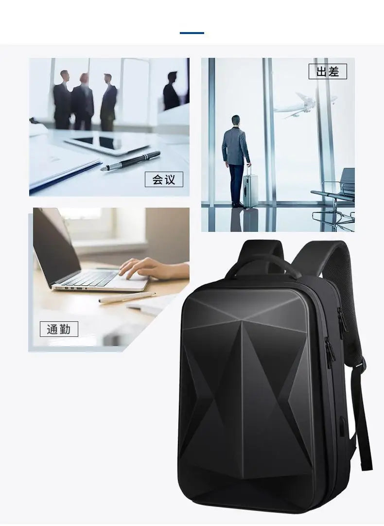 Fashion Men's Backpack Large Capacity Business Laptop Bag Usb Waterproof Suitcase Wholesale Multifunctional Hard Shell Bag