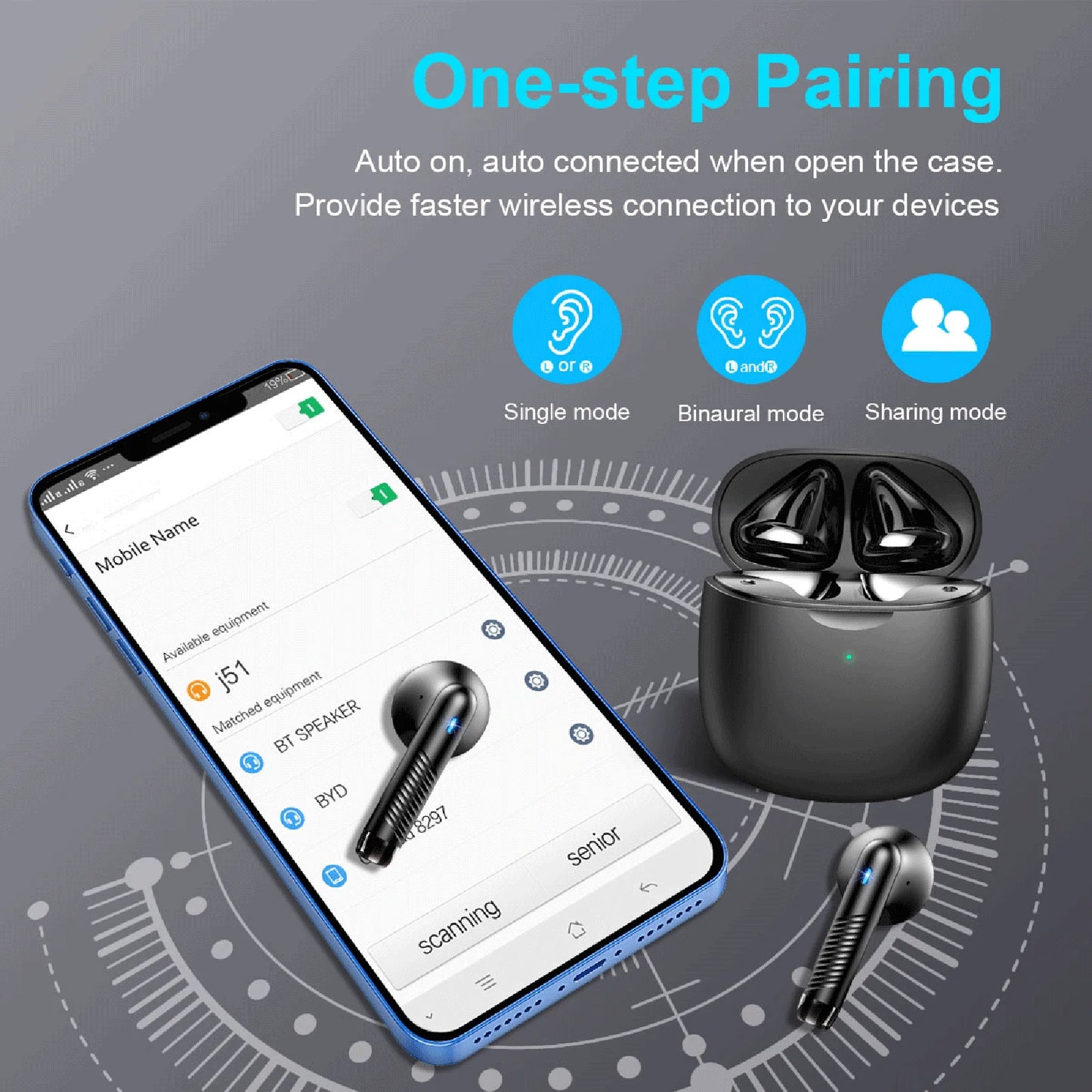 Wireless Earbuds, Bluetooth 5.3 Earbuds Stereo Bass, in-Ear Noise Cancelling Mic, Earphones IP7 Waterproof Sports, 40H Playback.